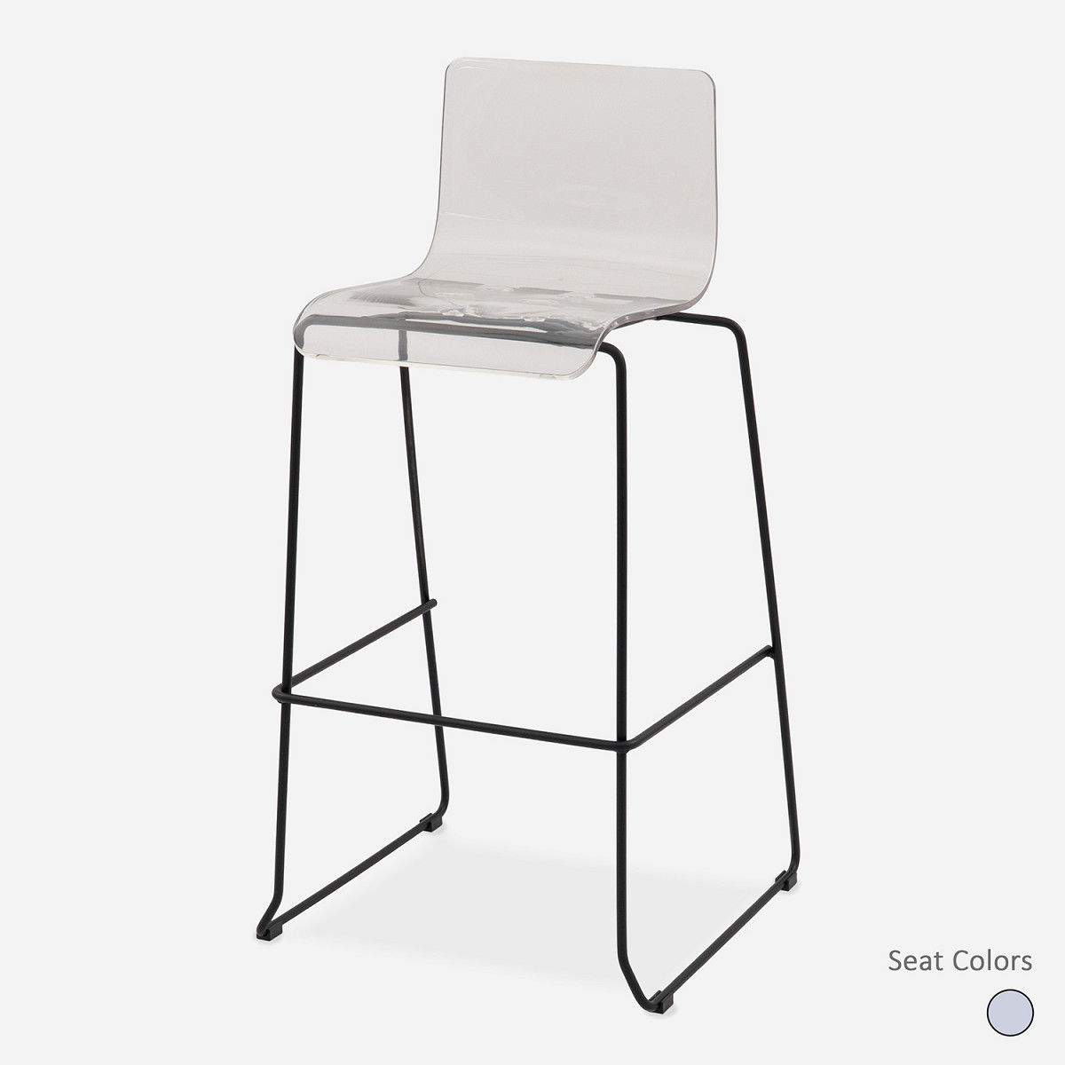ALUDRA Stool - clear transparent, painted frame
